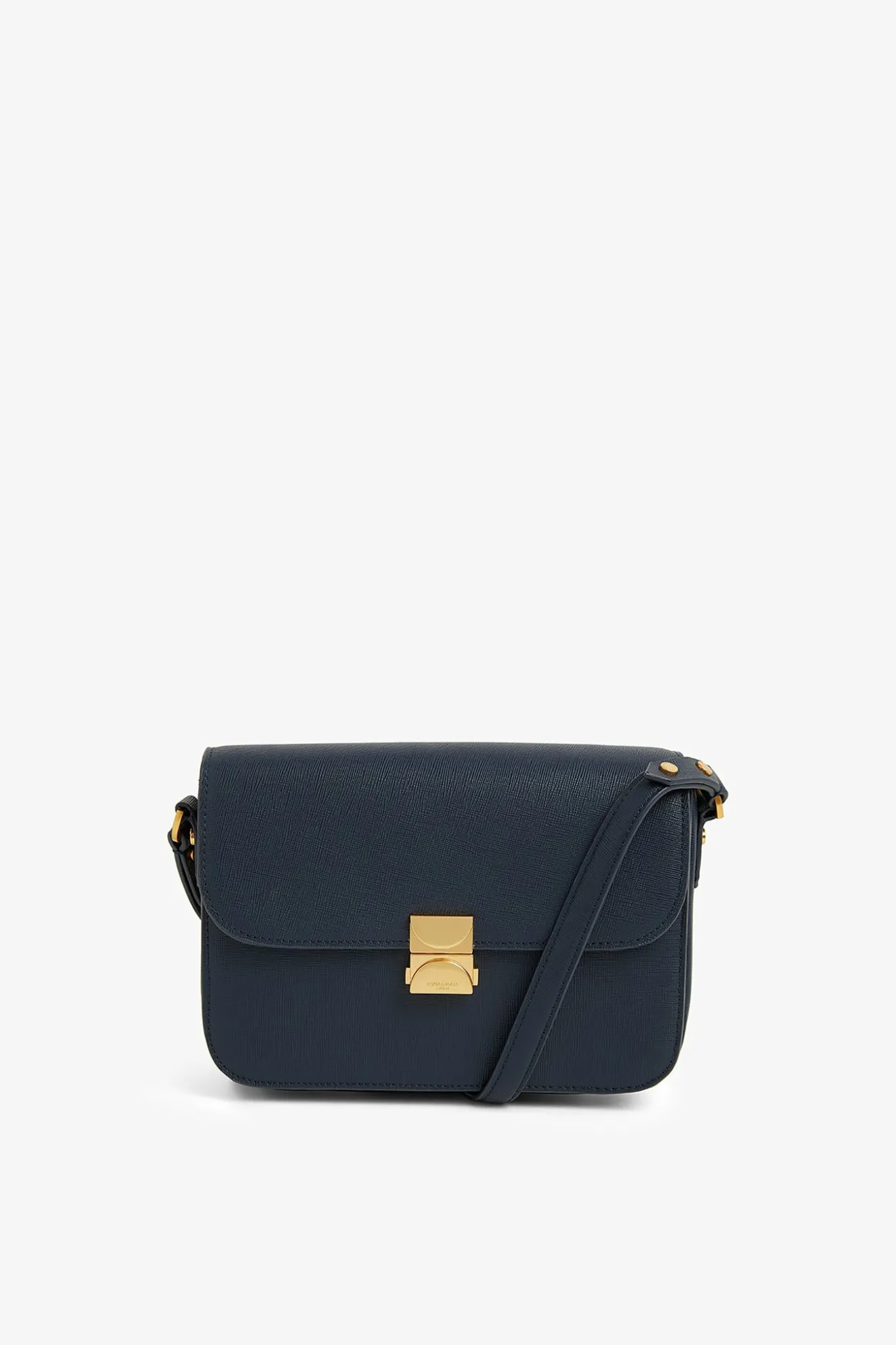 Jasper Conran Alexis Leather Crosshatch Cross Body Bag Navy Fine Grain Hot
