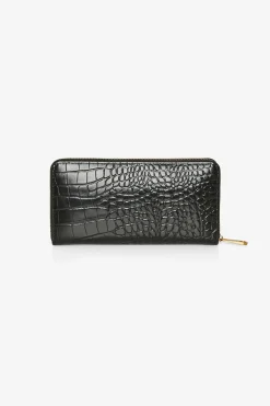 Jasper Conran Alexis Leather Large Croc Zip Round Purse Hot