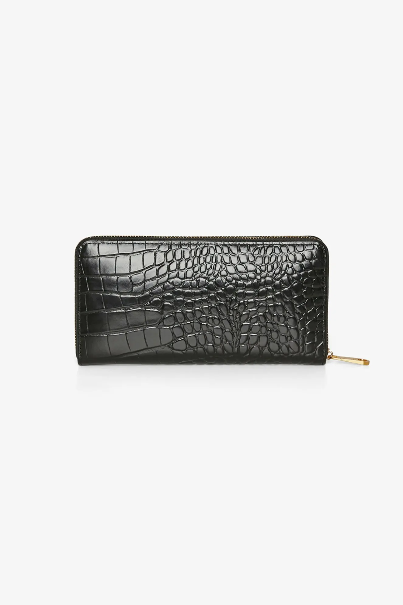 Jasper Conran Alexis Leather Large Croc Zip Round Purse Hot