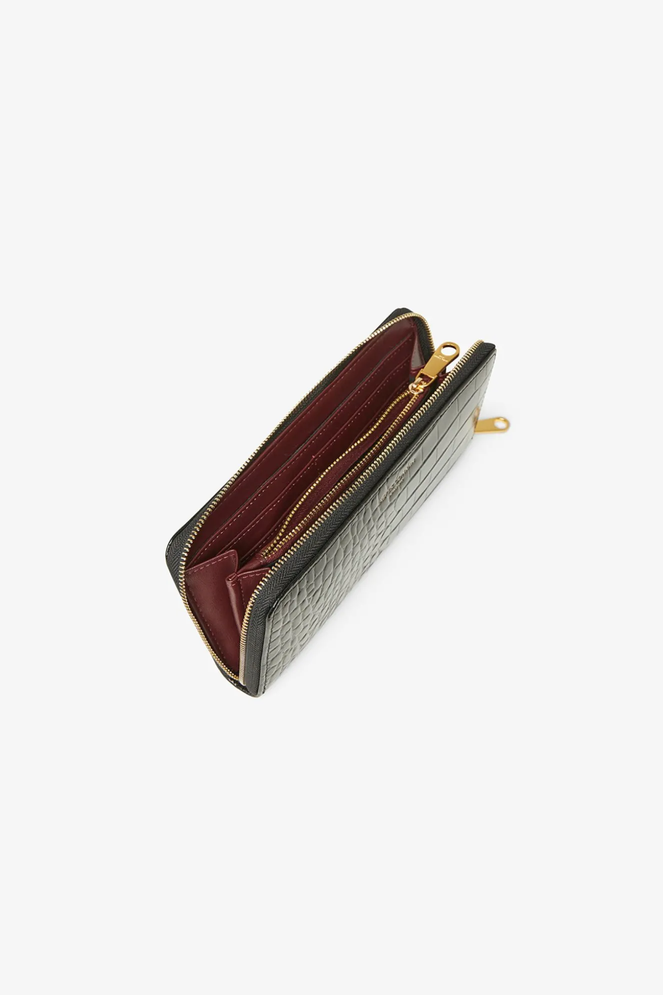 Jasper Conran Alexis Leather Large Croc Zip Round Purse Hot