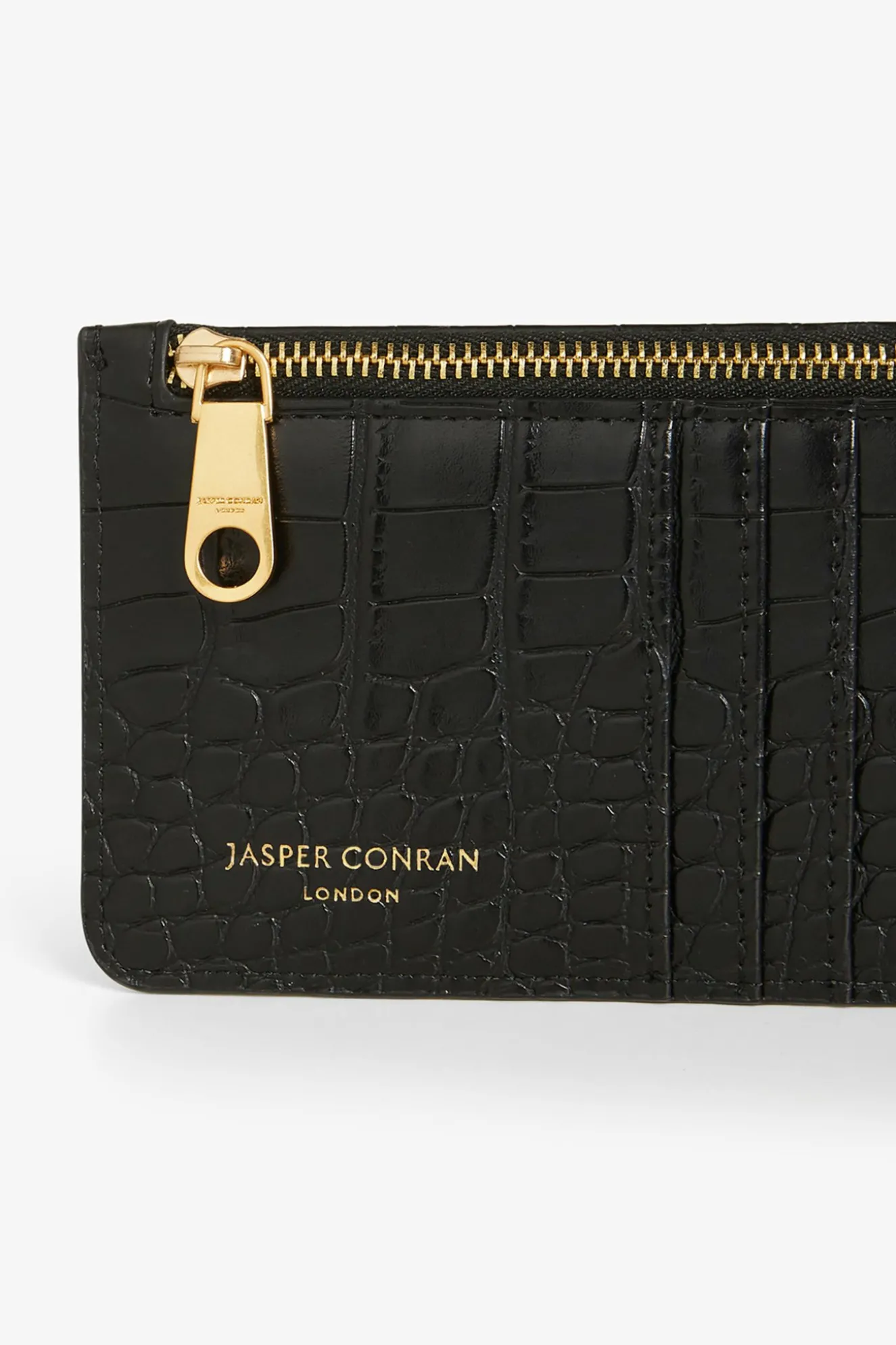 Jasper Conran Amber Croc Zip Coin & Card Holder Outlet