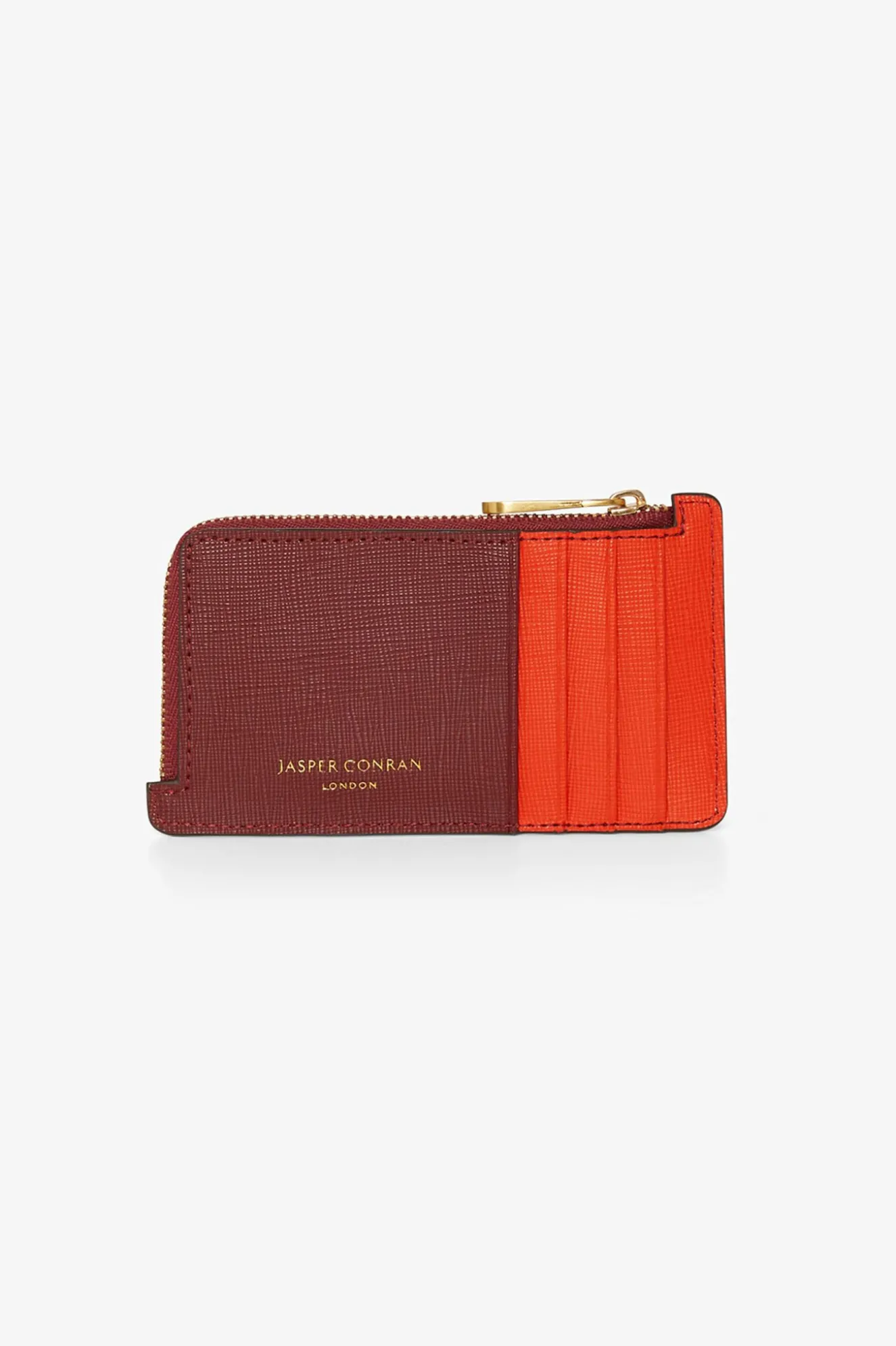 Jasper Conran Astrid Leather Zip Coin & Card Holder Red Orange Fashion