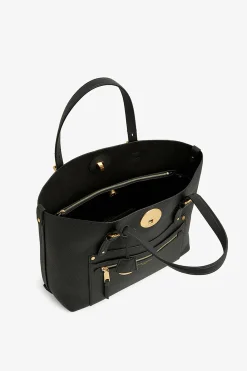 Jasper Conran Aubrey Shopper Tote Bag Black Natural Grain New
