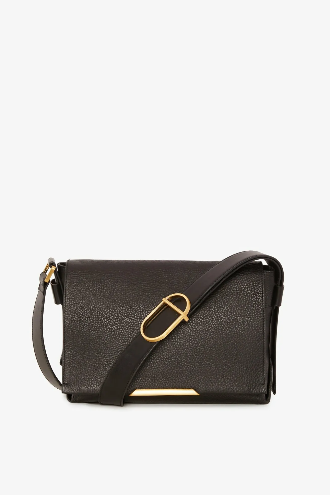 Jasper Conran Beatrix Leather Flap Messenger Black Flash Sale