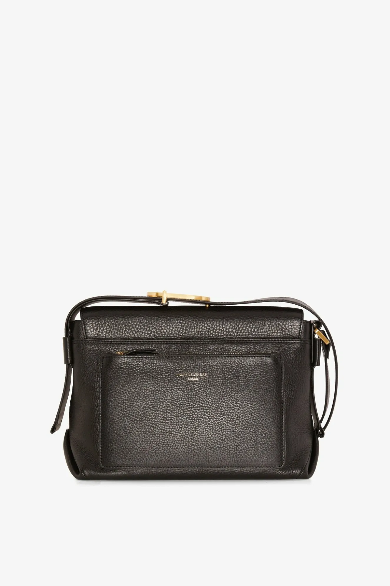 Jasper Conran Beatrix Leather Flap Messenger Black Flash Sale