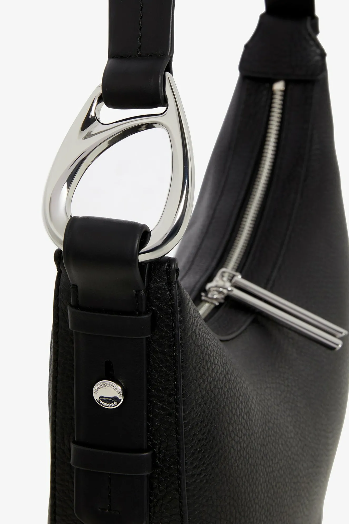 Jasper Conran Bee Leather Scoop Shoulder Bag Black New