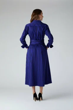 Jasper Conran Blythe Stripe Full Skirt Shirt Dress New