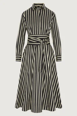 Jasper Conran Blythe Stripe Full Skirt Shirt Dress New