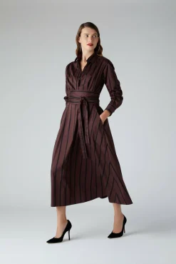Jasper Conran Blythe Stripe Full Skirt Shirt Dress New