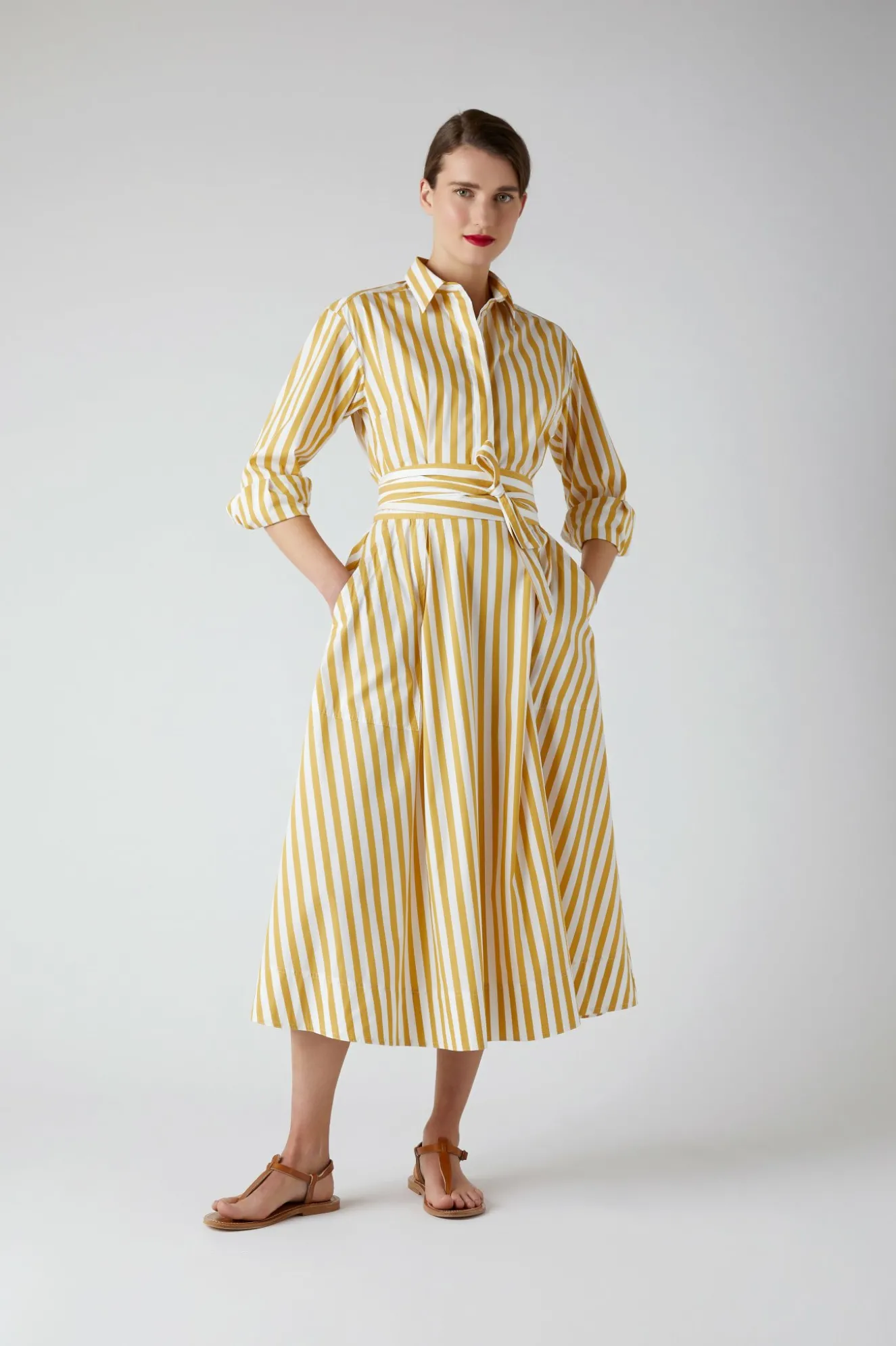 Jasper Conran Blythe Striped Full Skirt Shirt Dress Cheap