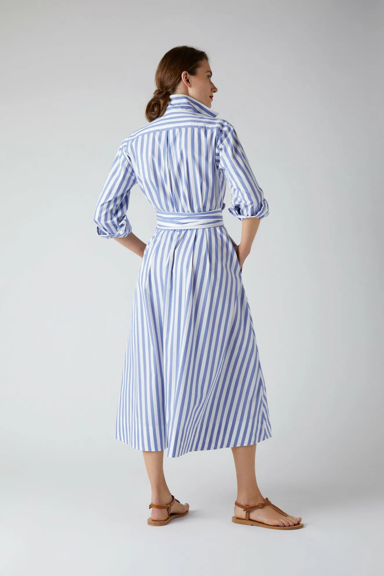 Jasper Conran Blythe Striped Full Skirt Shirt Dress Cheap