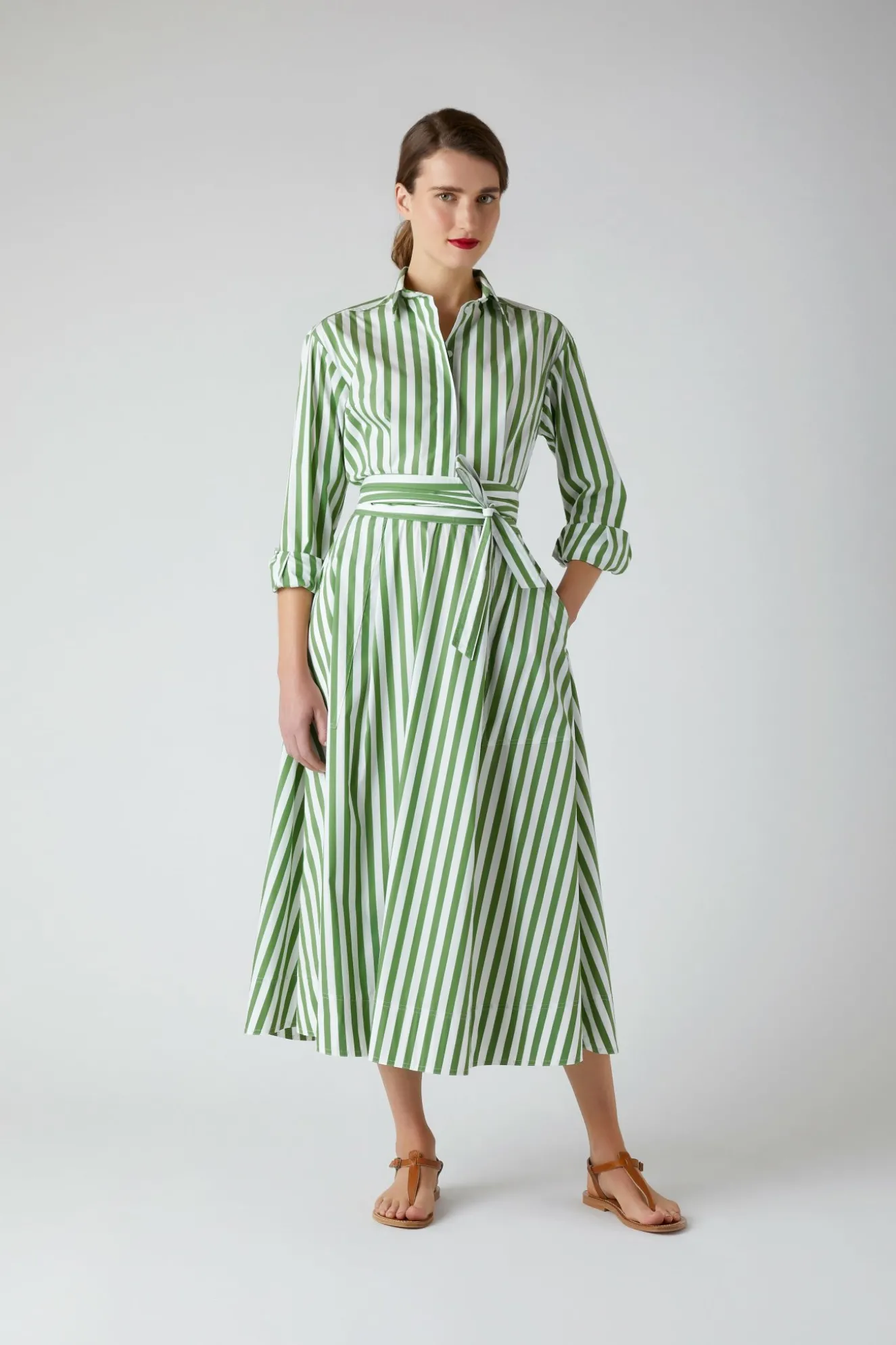 Jasper Conran Blythe Striped Full Skirt Shirt Dress Cheap