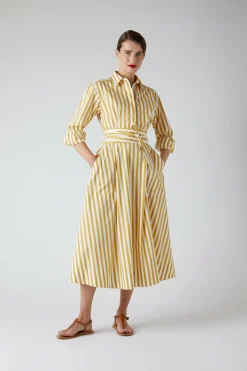 Jasper Conran Blythe Striped Full Skirt Shirt Dress Discount