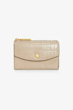 Jasper Conran Brianna Croc Medium Zip Around Purse Camel Best Sale