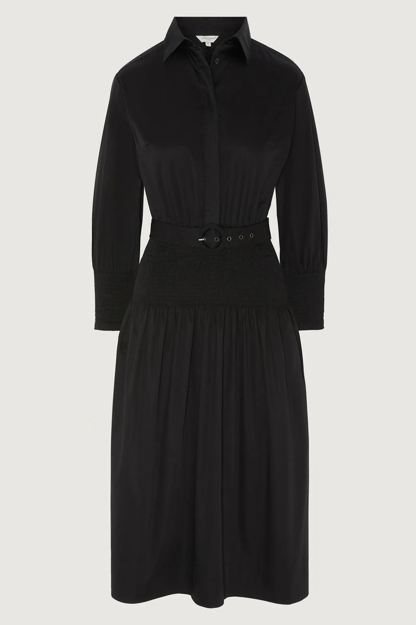 Jasper Conran Carrie Shirred Waist Shirt Dress Black Flash Sale