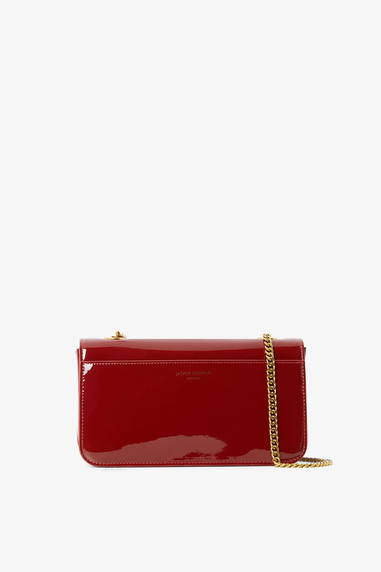 Jasper Conran Celia Leather Patent Chain Strap Evening Bag Cheap