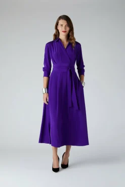 Jasper Conran Celia Silk Full Skirt Shirt Dress Cheap