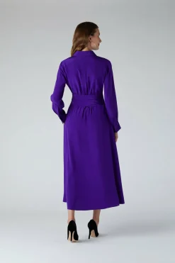 Jasper Conran Celia Silk Full Skirt Shirt Dress Cheap