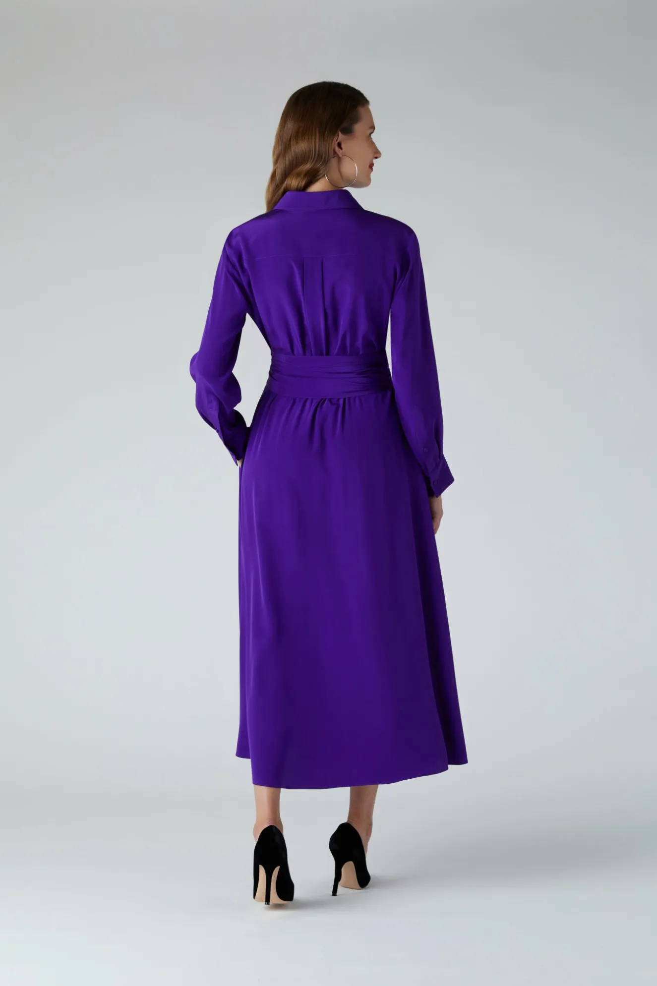 Jasper Conran Celia Silk Full Skirt Shirt Dress Cheap