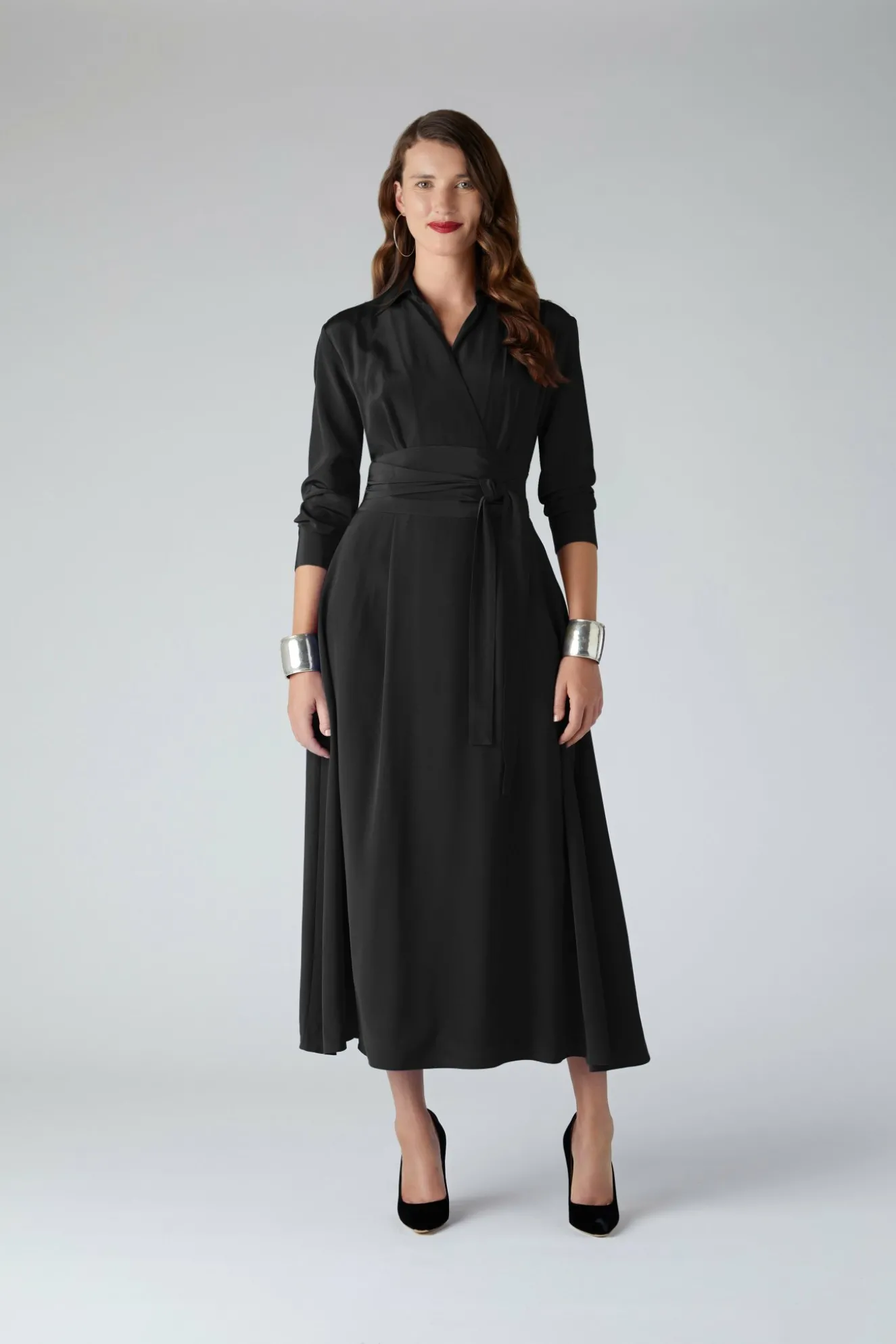 Jasper Conran Celia Silk Full Skirt Shirt Dress Cheap