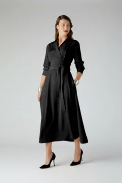 Jasper Conran Celia Silk Full Skirt Shirt Dress Cheap
