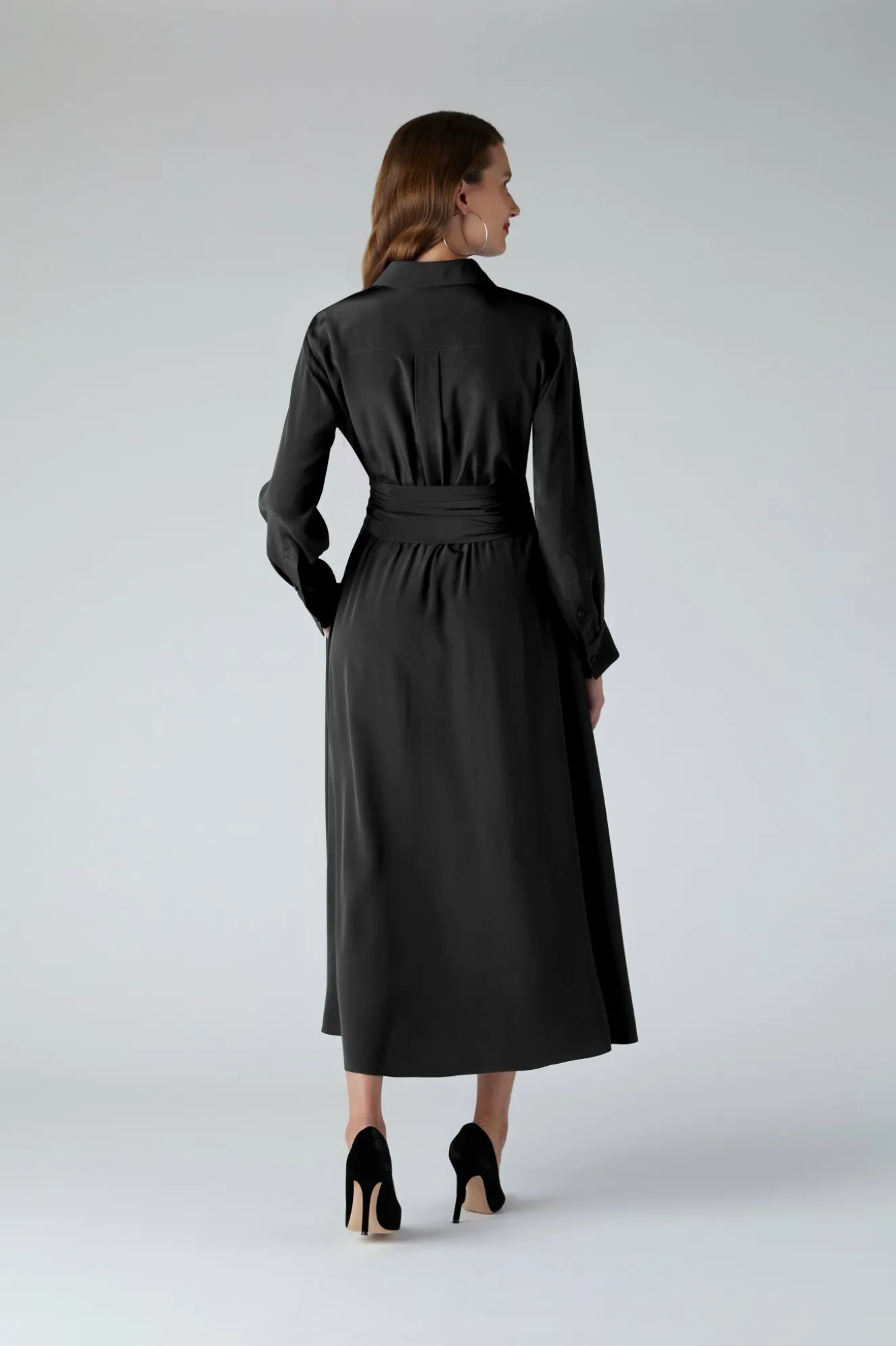 Jasper Conran Celia Silk Full Skirt Shirt Dress Cheap