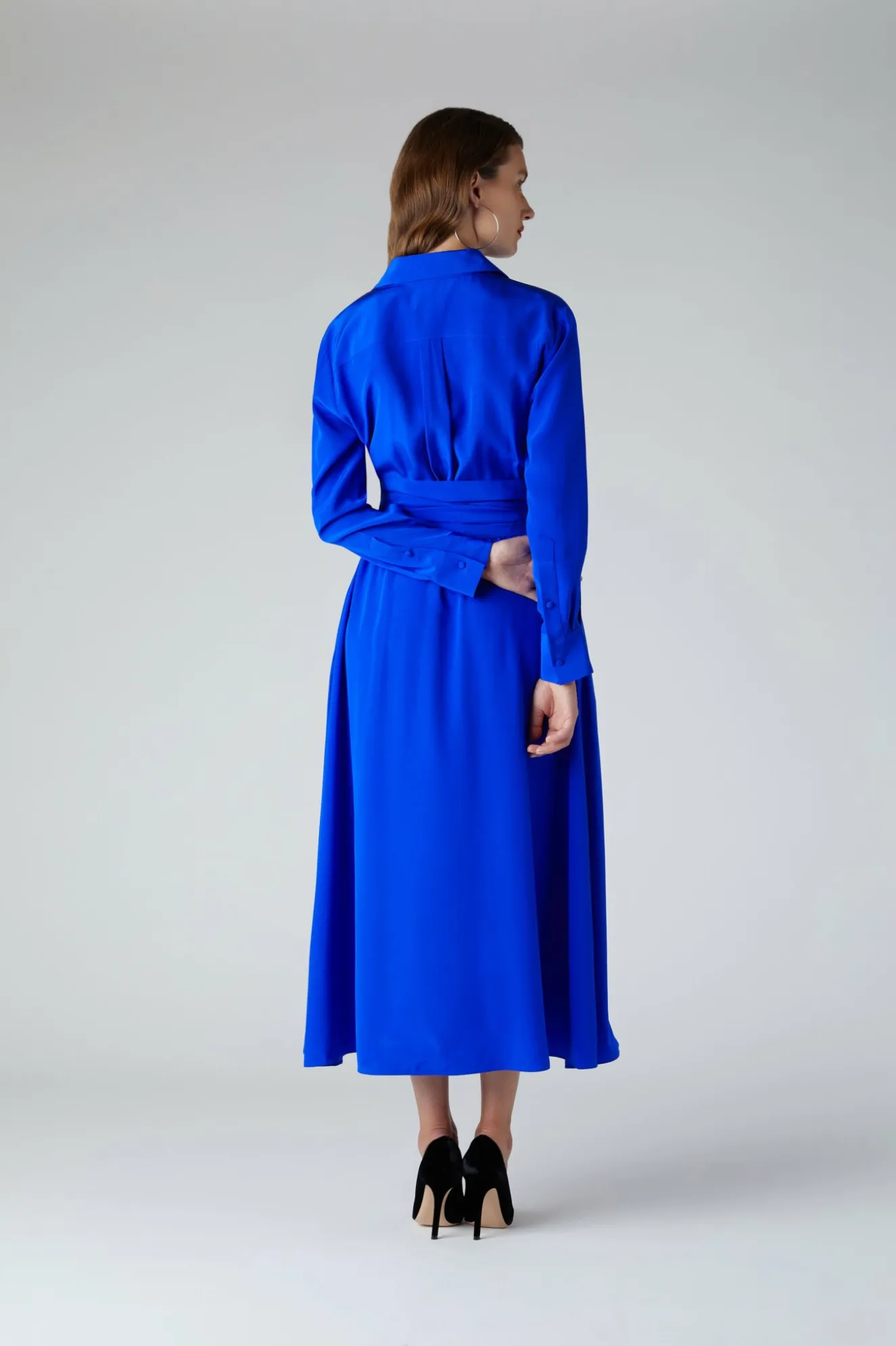 Jasper Conran Celia Silk Full Skirt Shirt Dress Cheap