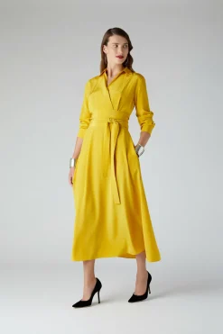 Jasper Conran Celia Silk Full Skirt Shirt Dress Flash Sale