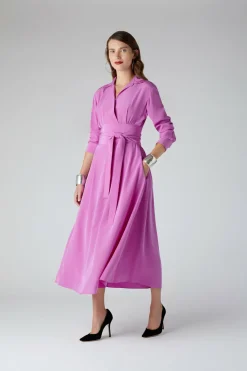 Jasper Conran Celia Silk Full Skirt Shirt Dress Discount