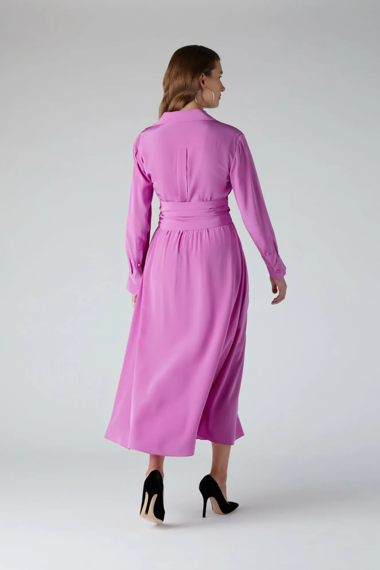 Jasper Conran Celia Silk Full Skirt Shirt Dress Discount