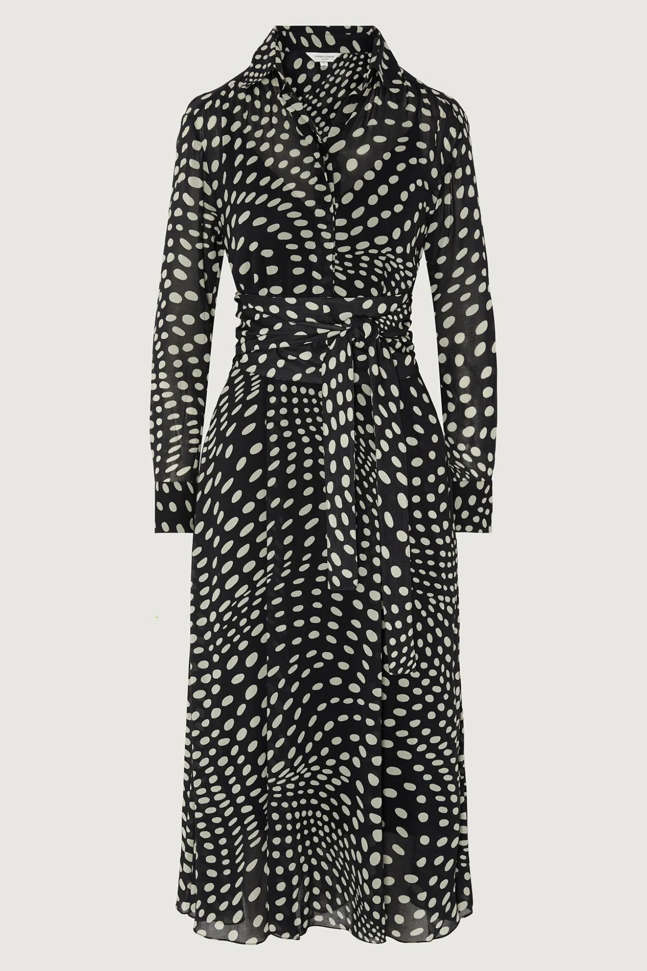 Jasper Conran Chloe Shirt Printed Georgette Dress Black Cheap