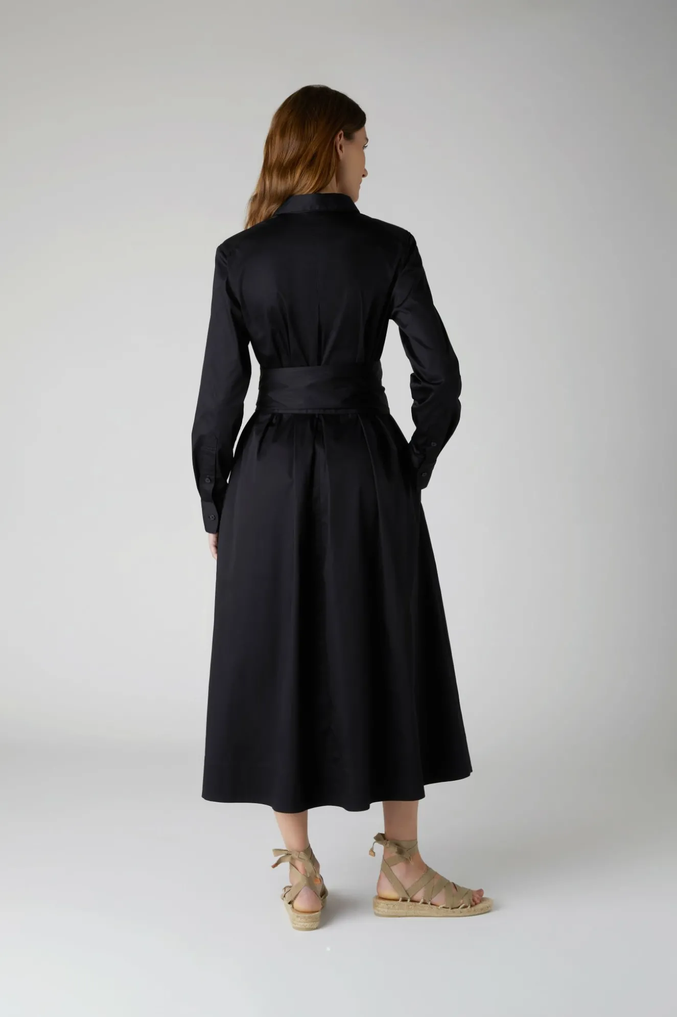 Jasper Conran Clemence Collared A-Line Dress With Obi Belt Black Shop
