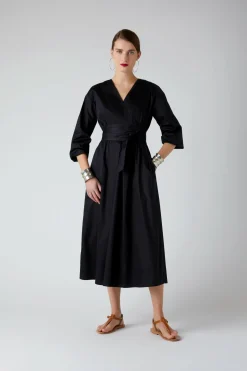 Jasper Conran Connie Full Skirt Wrap Dress Black Cheap