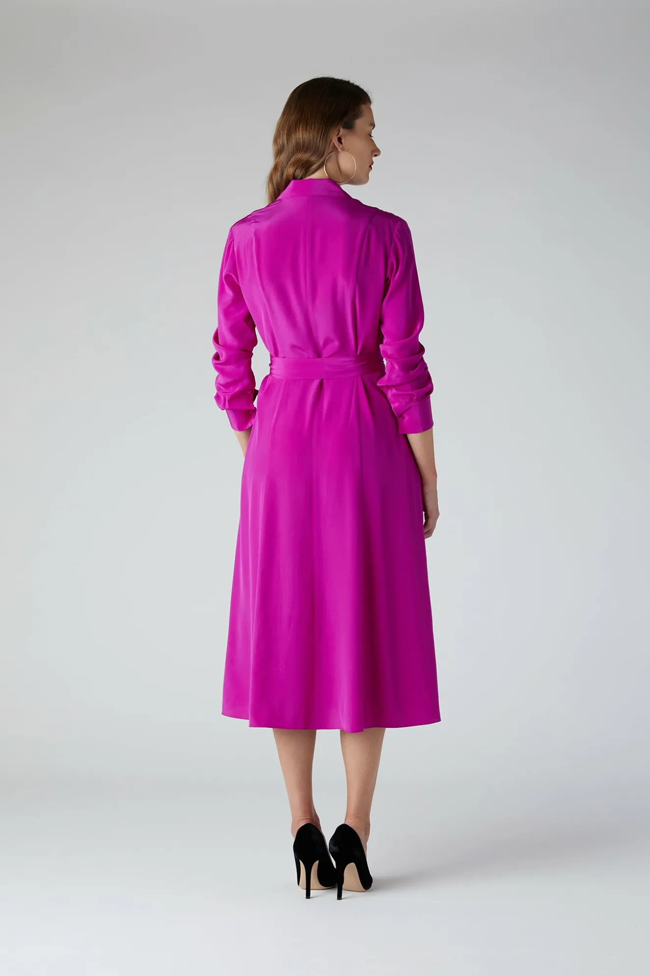 Jasper Conran Eliza Silk V Neck Dress Pink Discount