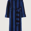 Jasper Conran Soft Lightweight Woven Stripe Hooded Robe New