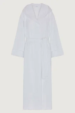 Jasper Conran Soft Lightweight Woven Stripe Hooded Robe New