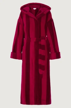 Jasper Conran Soft Lightweight Woven Stripe Hooded Robe New