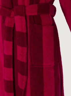 Jasper Conran Soft Lightweight Woven Stripe Hooded Robe New
