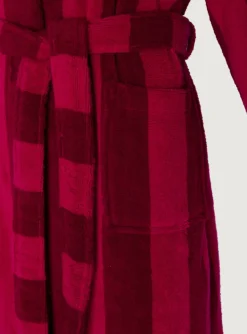 Jasper Conran Soft Lightweight Woven Stripe Hooded Robe New